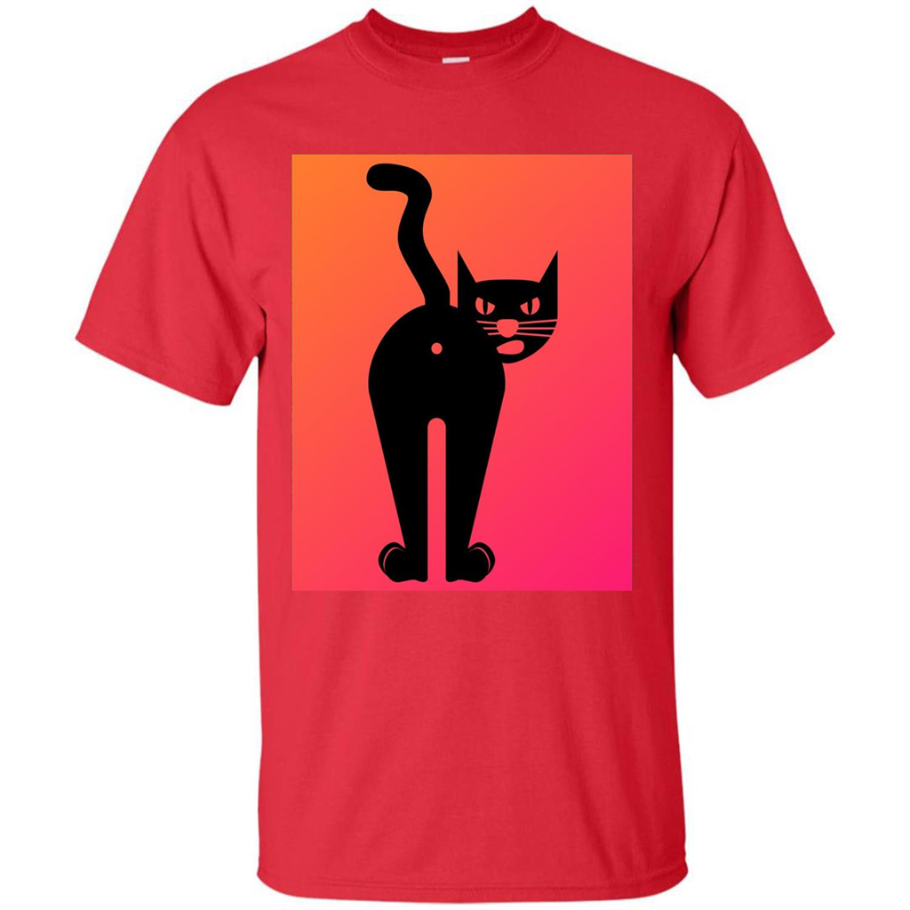Cat Butt T-shirt Funny Cat Attitude T-shirt Red