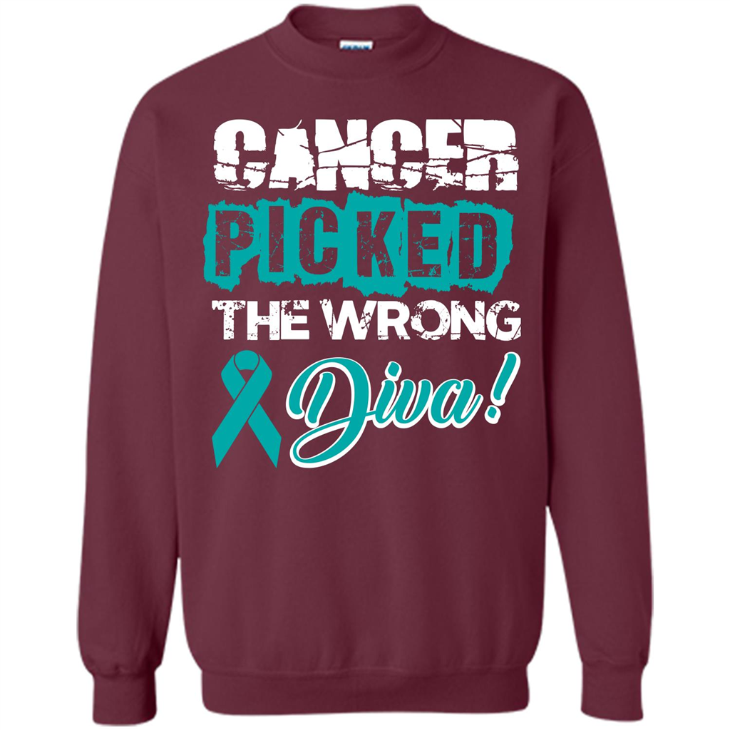 Cancer Awareness T-shirt Cancer Picked The Wrong Diva T-shirt Maroon