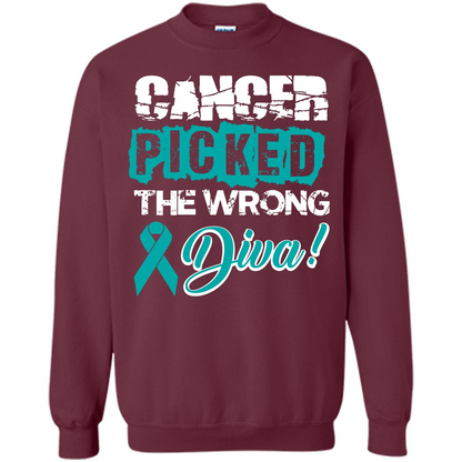 Cancer Awareness T-shirt Cancer Picked The Wrong Diva T-shirt Maroon