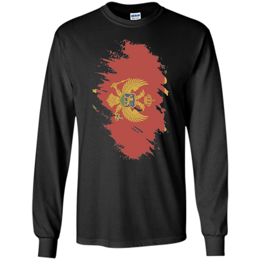 Flag of Montenegro T-shirt National Montenegrin Black