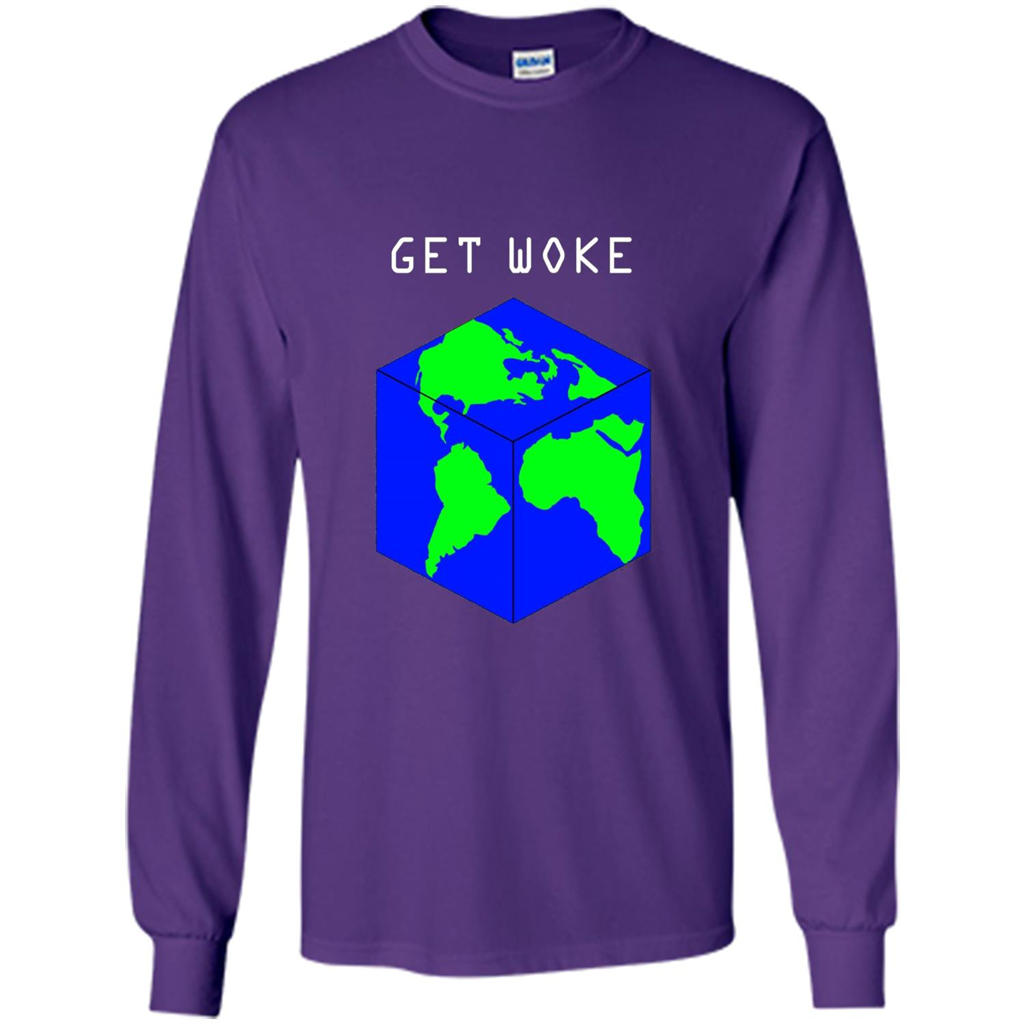 Flat Earther Get Woke T-shirt Earth Society T-shirt Purple