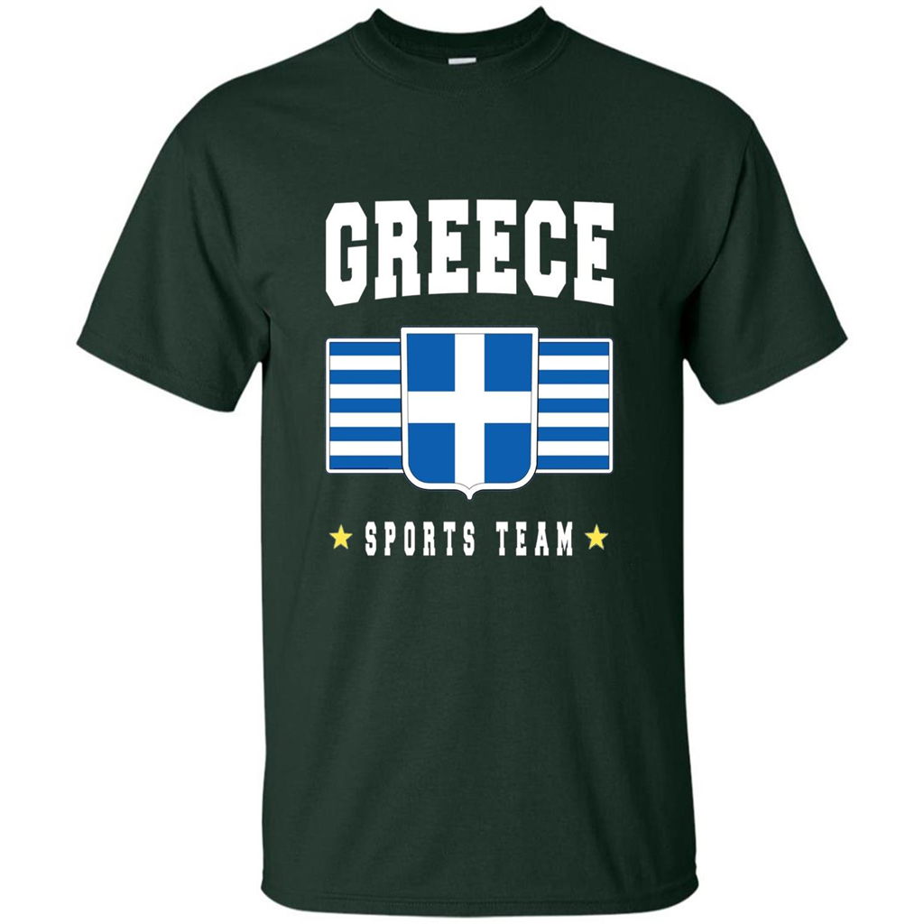 GREECE T-shirt Greek Flag T-shirt Sports Team Forest Green