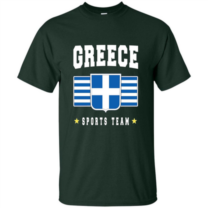 GREECE T-shirt Greek Flag T-shirt Sports Team Forest Green