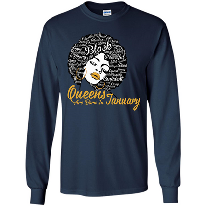 Queen Are Born In January T-shirt Navy
