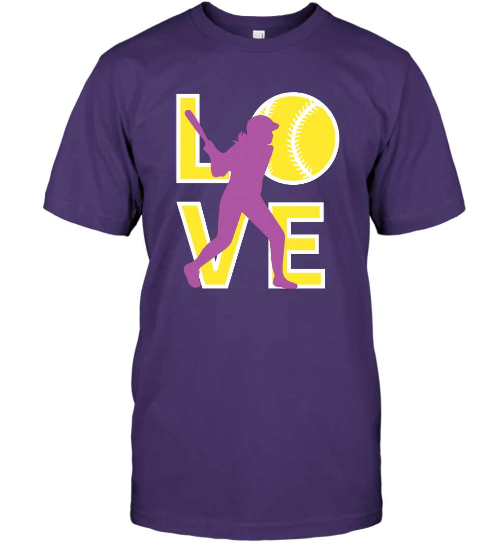 Love Baseball Shirt T-Shirt T-Shirt Purple