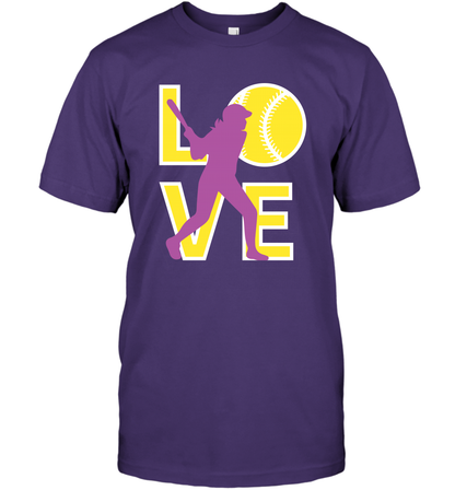 Love Baseball Shirt T-Shirt T-Shirt Purple