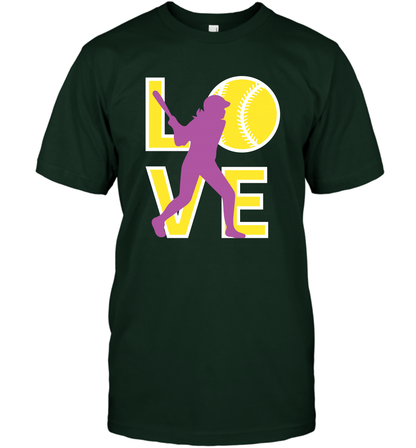 Love Baseball Shirt T-Shirt T-Shirt Forest Green