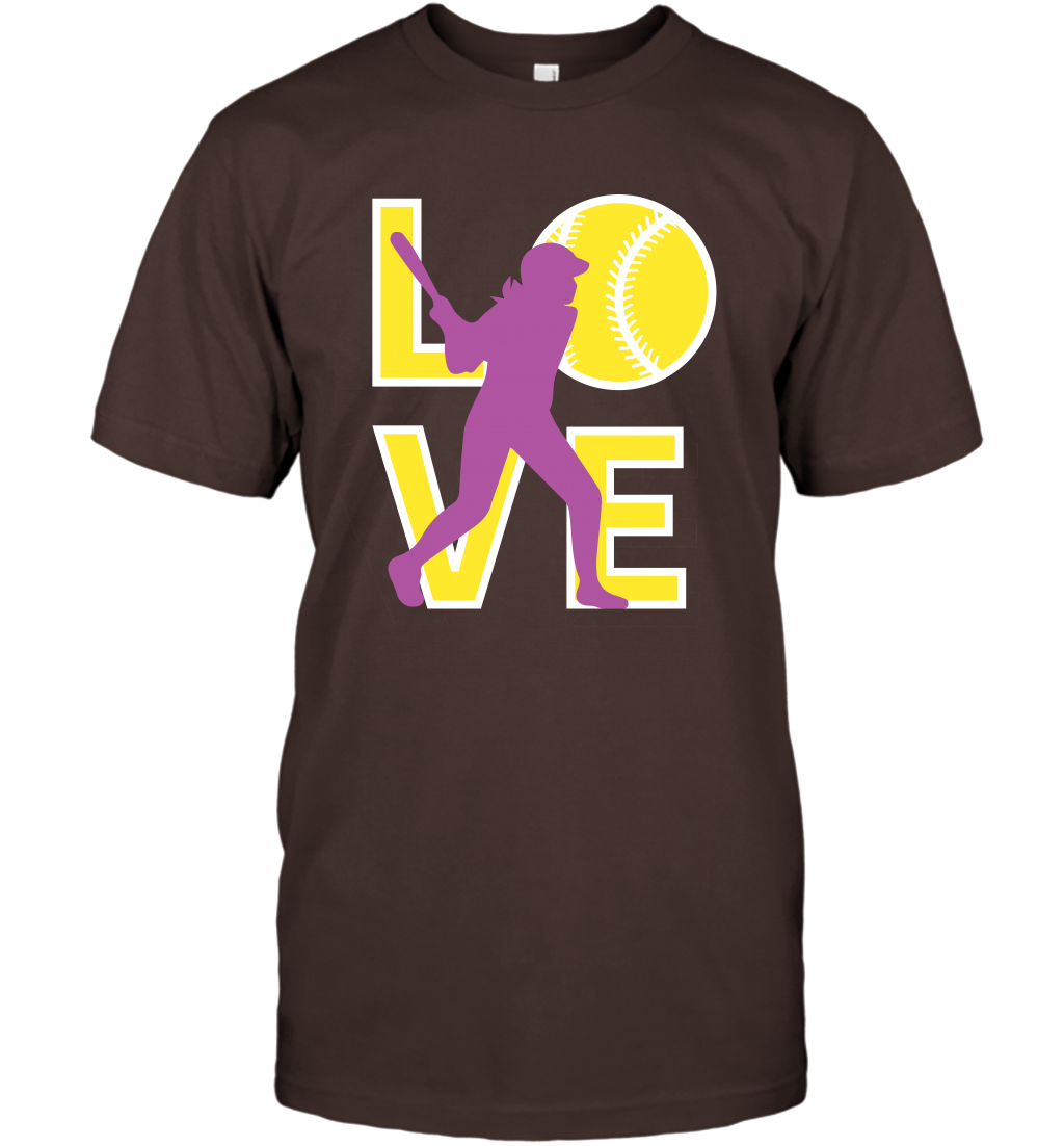 Love Baseball Shirt T-Shirt T-Shirt Dark Chocolate
