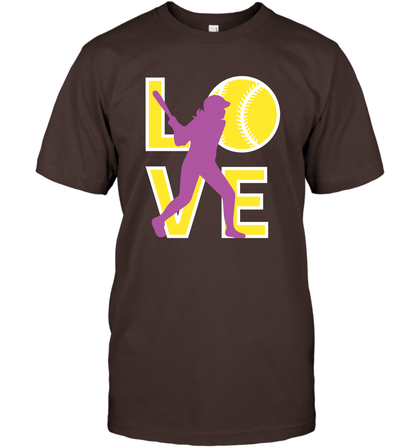 Love Baseball Shirt T-Shirt T-Shirt Dark Chocolate