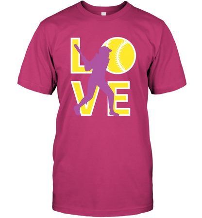 Love Baseball Shirt T-Shirt T-Shirt Heliconia