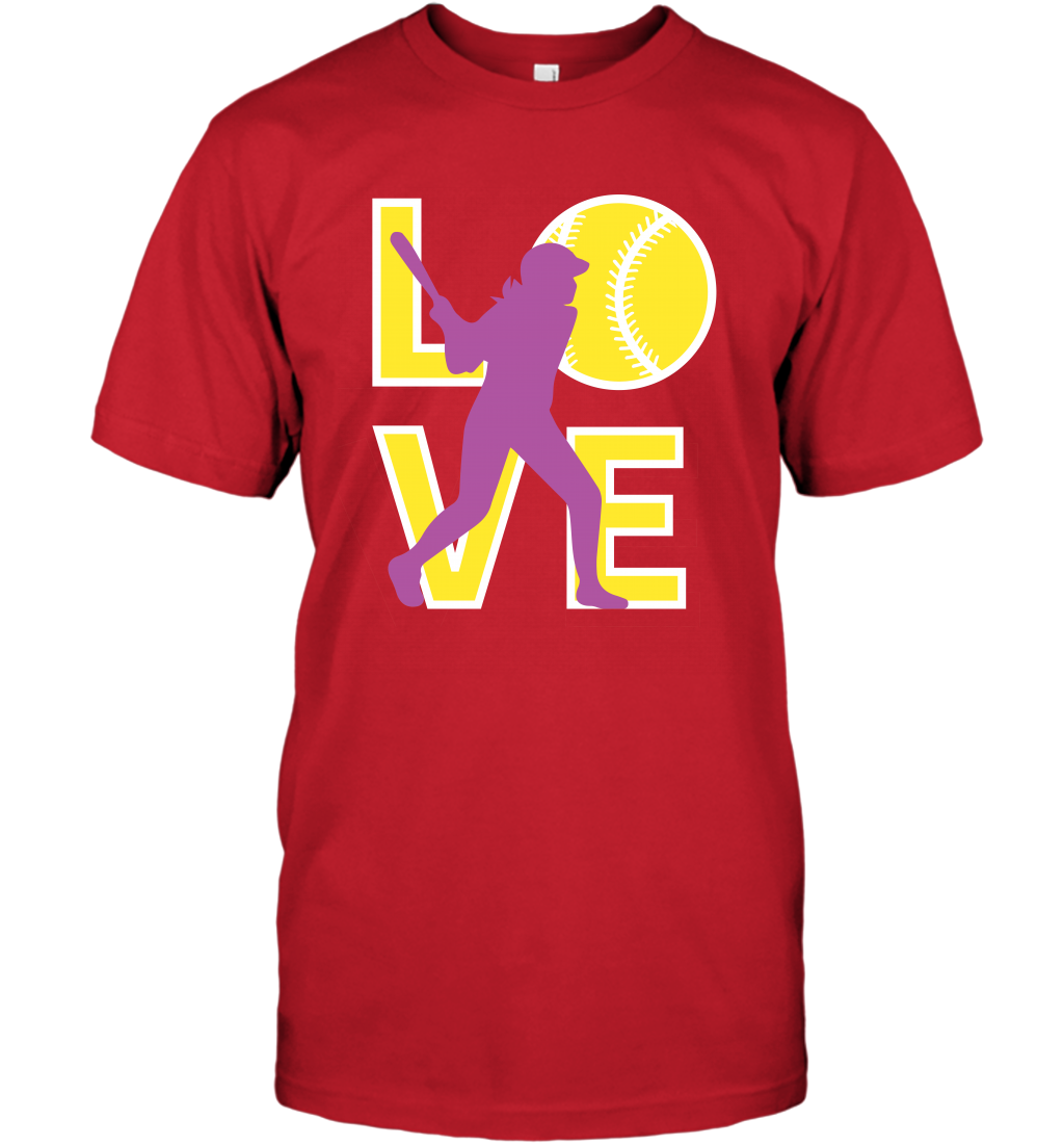 Love Baseball Shirt T-Shirt T-Shirt Red