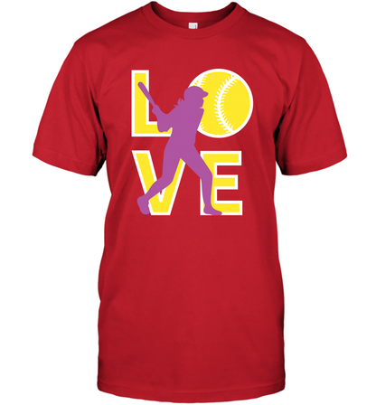 Love Baseball Shirt T-Shirt T-Shirt Red