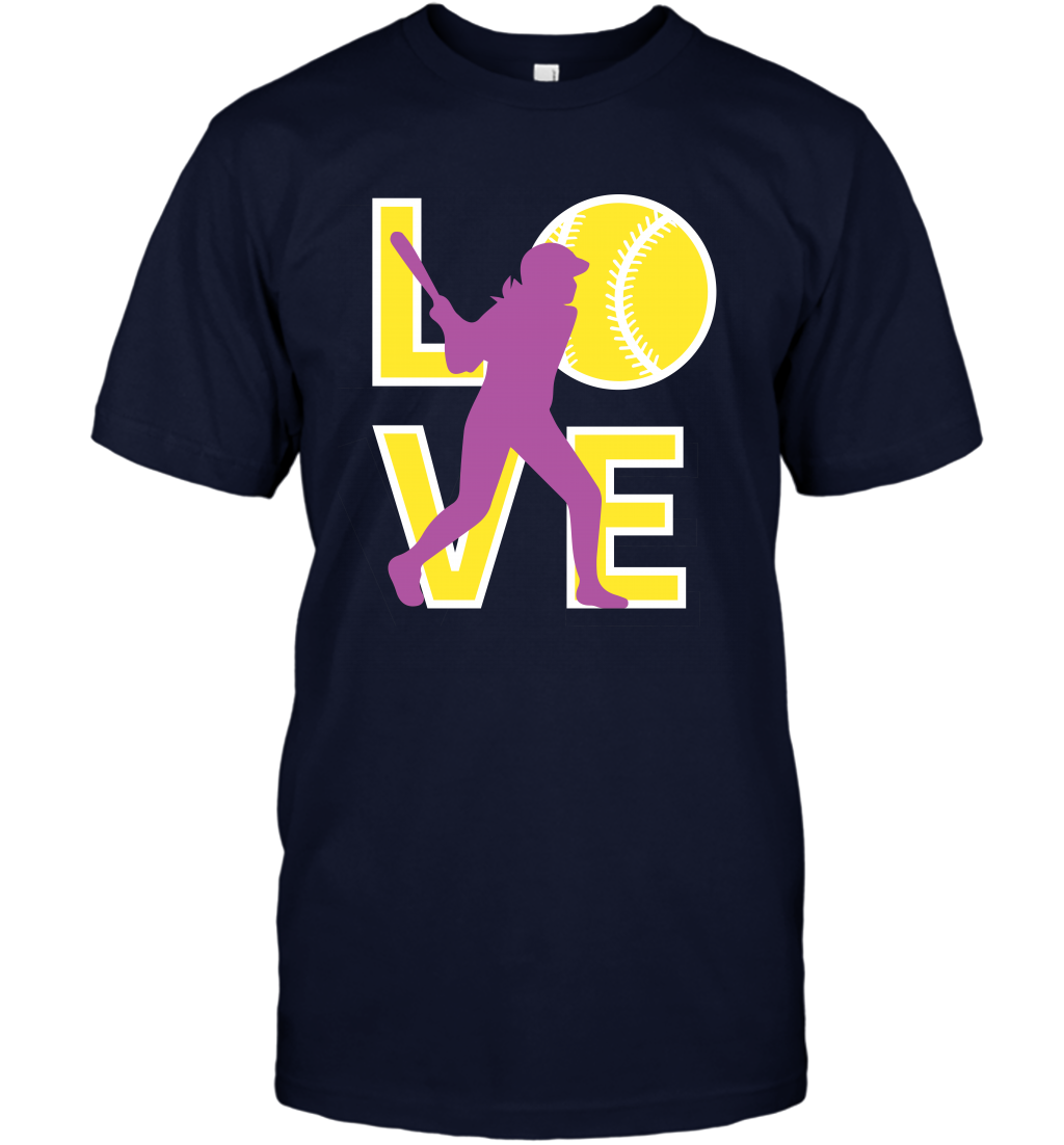 Love Baseball Shirt T-Shirt T-Shirt Navy