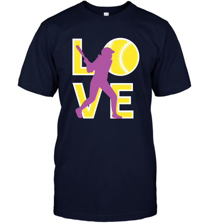 Love Baseball Shirt T-Shirt T-Shirt Navy