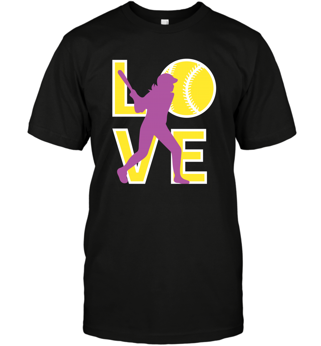 Love Baseball Shirt T-Shirt T-Shirt Black