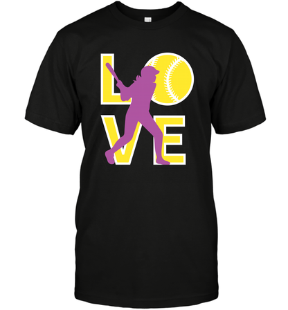 Love Baseball Shirt T-Shirt T-Shirt Black