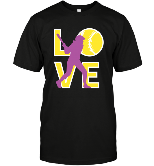 Love Baseball Shirt T-Shirt T-Shirt Black