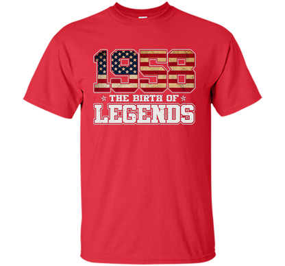 Birthday Gift For 59 Years Old 1958 T Shirt American Flag t-shirt Red