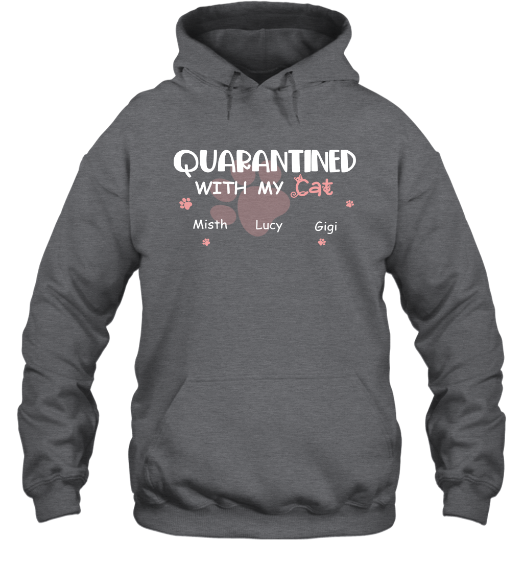 Stay home with my cats ( Customized Name ) Hoodie Hoodie Dark Heather