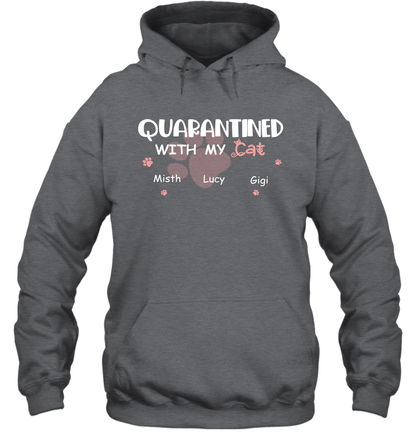Stay home with my cats ( Customized Name ) Hoodie Hoodie Dark Heather