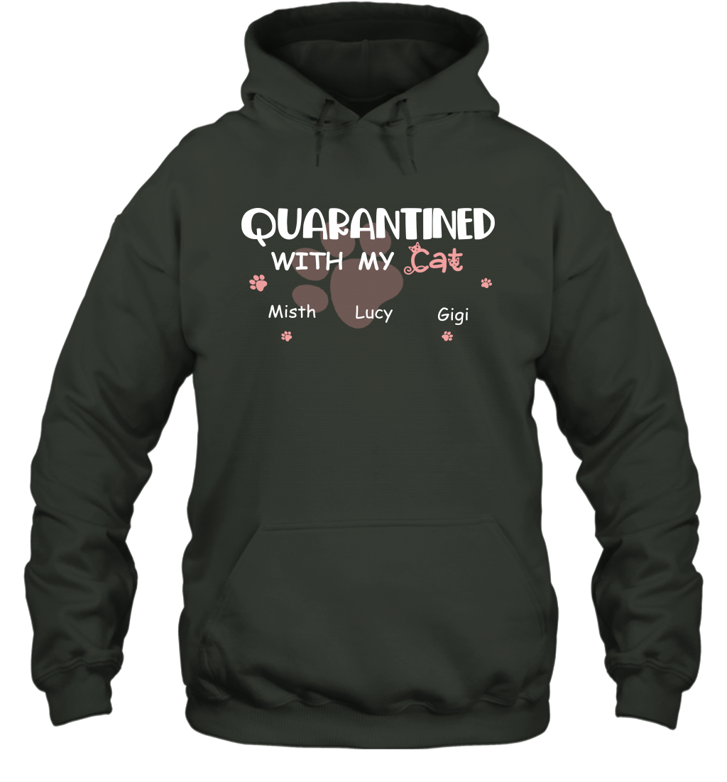 Stay home with my cats ( Customized Name ) Hoodie Hoodie Forest
