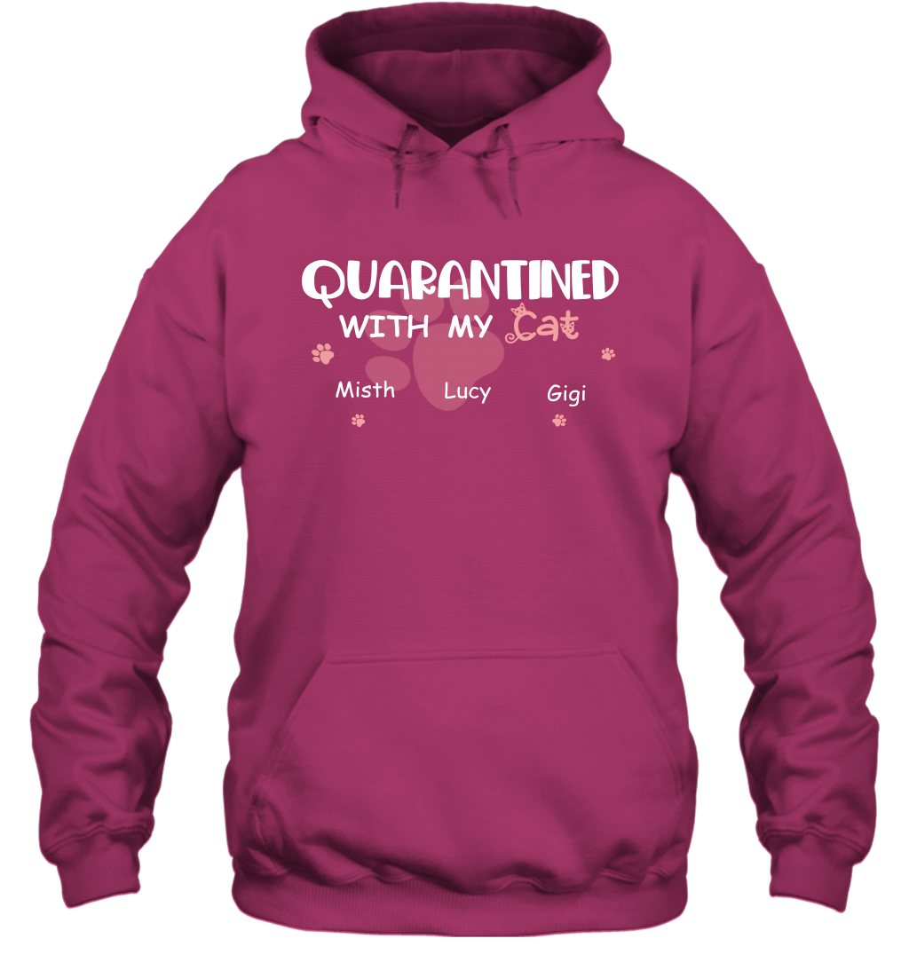 Stay home with my cats ( Customized Name ) Hoodie Hoodie Heliconia