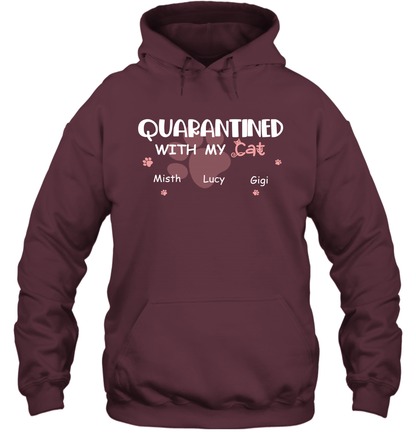 Stay home with my cats ( Customized Name ) Hoodie Hoodie Maroon