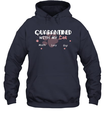 Stay home with my cats ( Customized Name ) Hoodie Hoodie Navy