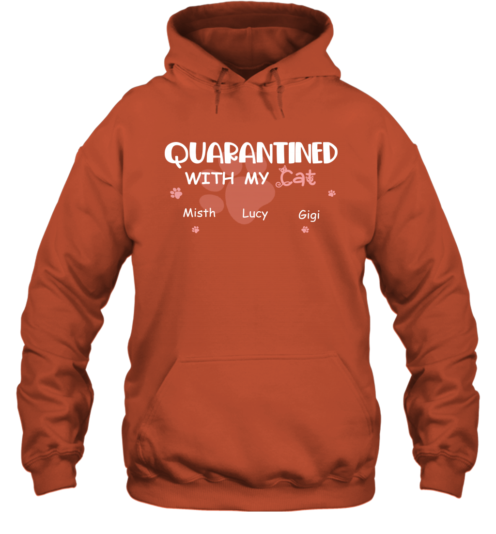 Stay home with my cats ( Customized Name ) Hoodie Hoodie Orange