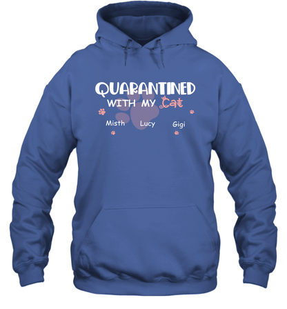 Stay home with my cats ( Customized Name ) Hoodie Hoodie Royal