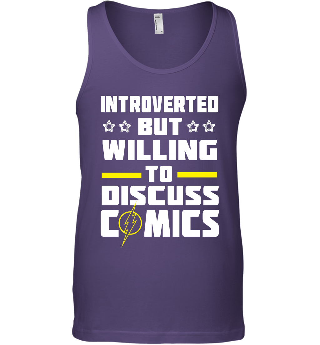 Introverted But Willing To Discuss Comics Shirt Tank Top Tank Top Purple