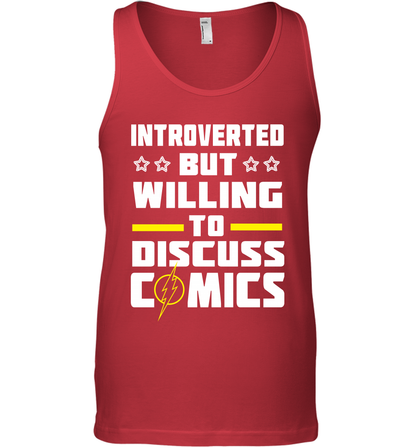 Introverted But Willing To Discuss Comics Shirt Tank Top Tank Top Red