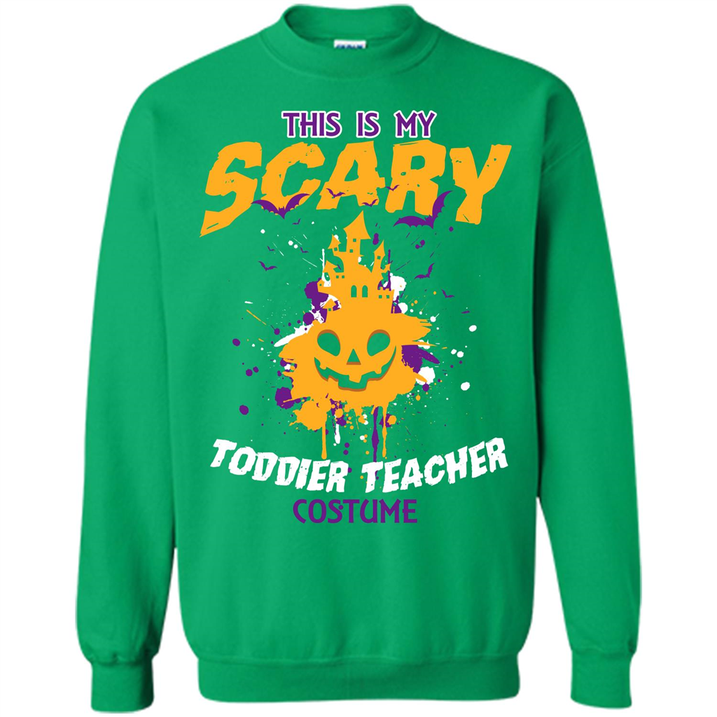 Halloween T-shirt This Is My Scary Toddier Teacher Costume T-shirt Irish Green