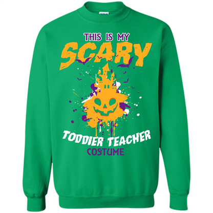 Halloween T-shirt This Is My Scary Toddier Teacher Costume T-shirt Irish Green