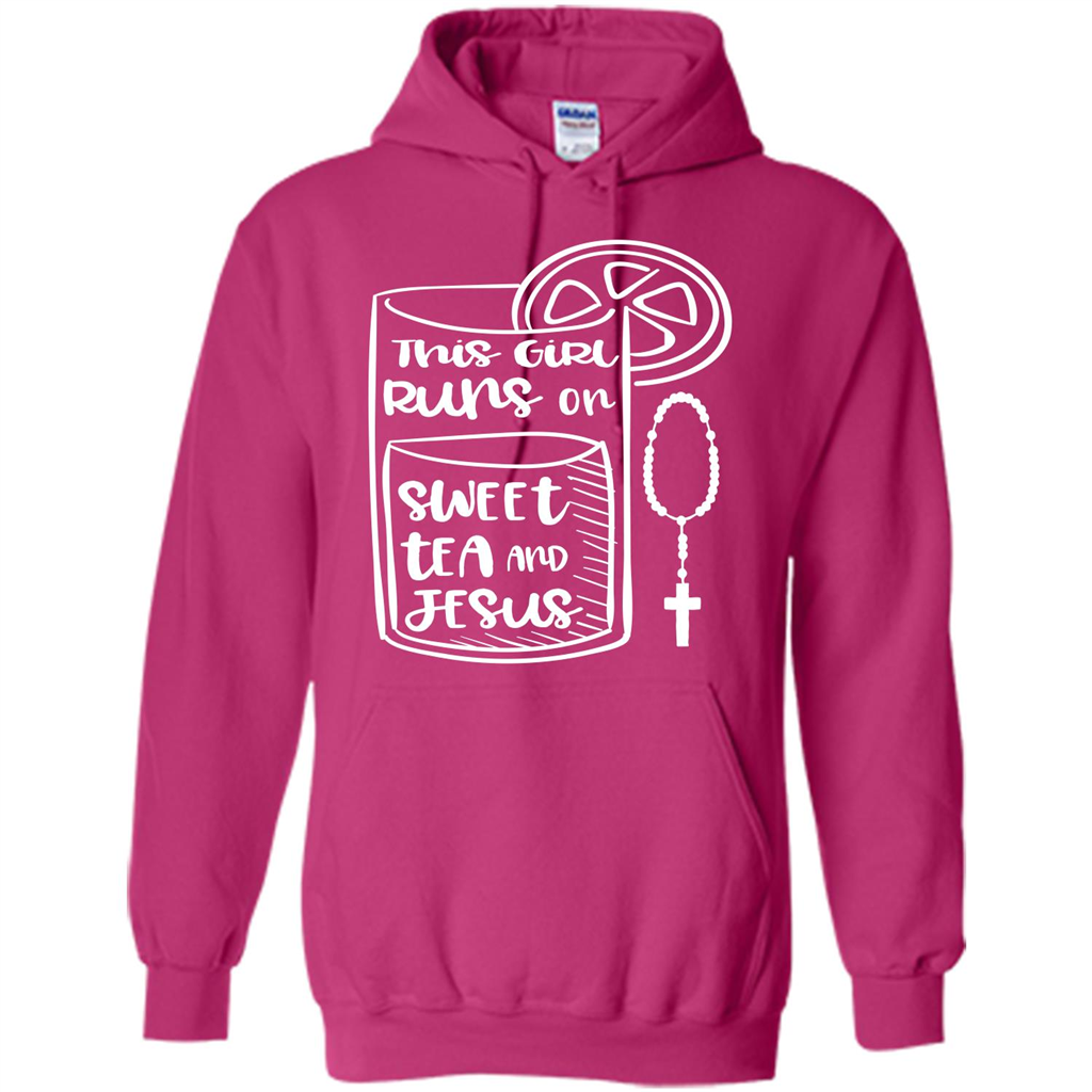 Christian T-shirt This Girl Runs on Sweet Tea and Jesus T-shirt Heliconia