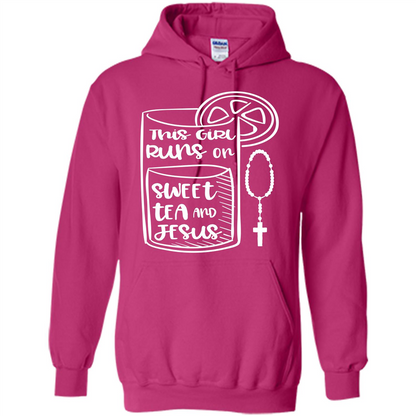Christian T-shirt This Girl Runs on Sweet Tea and Jesus T-shirt Heliconia