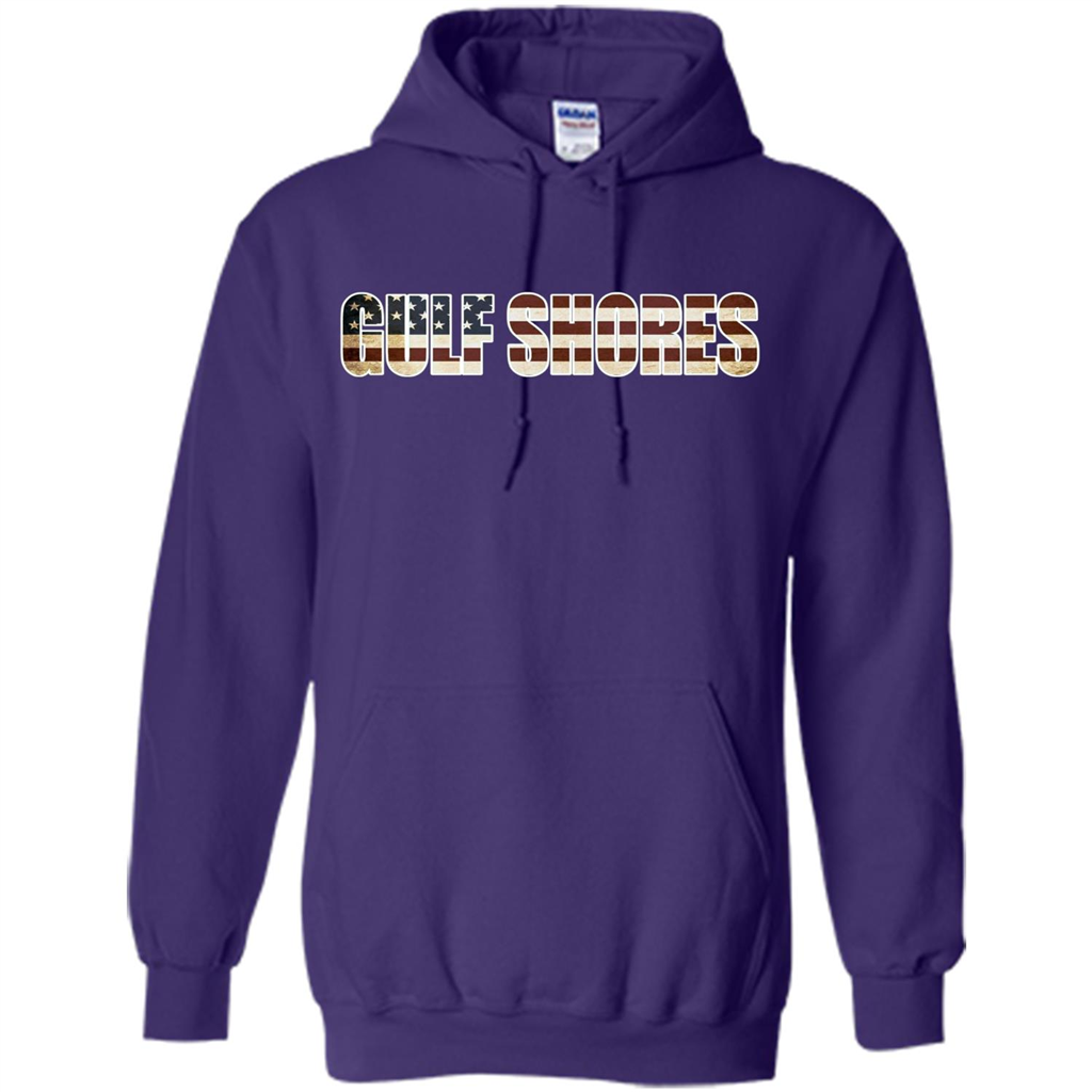American T-shirt Straight Outta Gulf Shores US Flag Patriotic T-shirt Purple