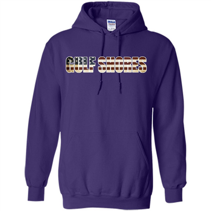 American T-shirt Straight Outta Gulf Shores US Flag Patriotic T-shirt Purple