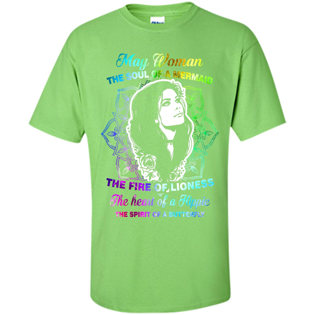 May Woman T-shirt The Heart Of A Hippie Lime
