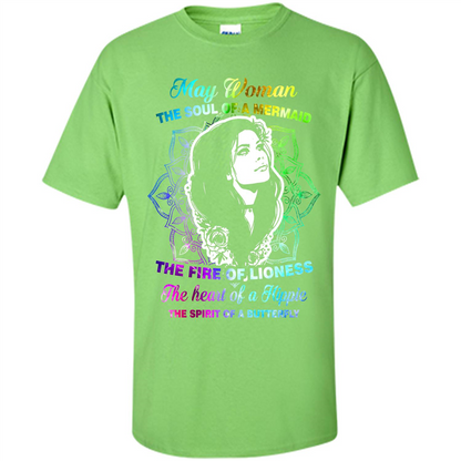 May Woman T-shirt The Heart Of A Hippie Lime