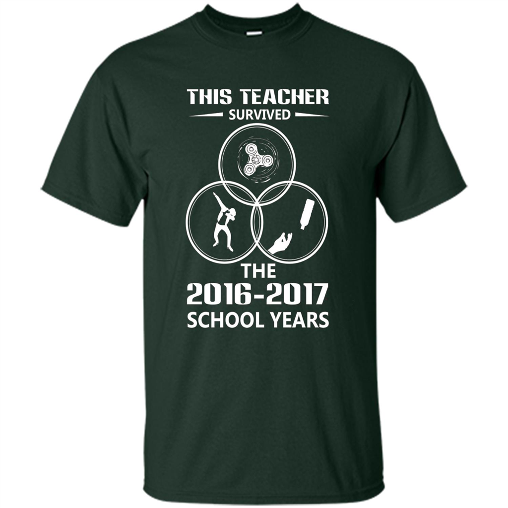 This Teacher Survived The 2016 2017 School Years T-shirt Forest Green