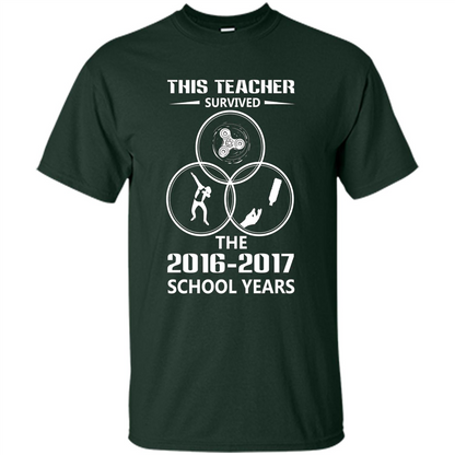 This Teacher Survived The 2016 2017 School Years T-shirt Forest Green