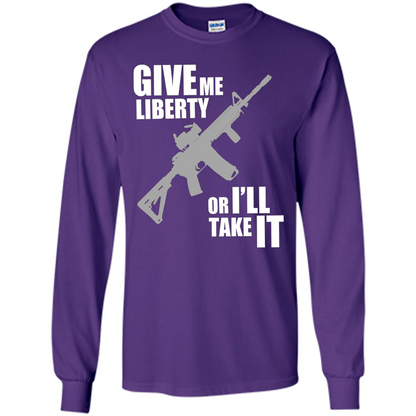 Give Me Liberty Or I'll Take It T-Shirt Purple