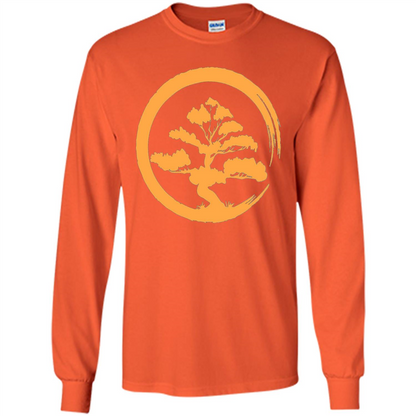 Bonsai Tree Japanese Zen Artist T-shirt Orange