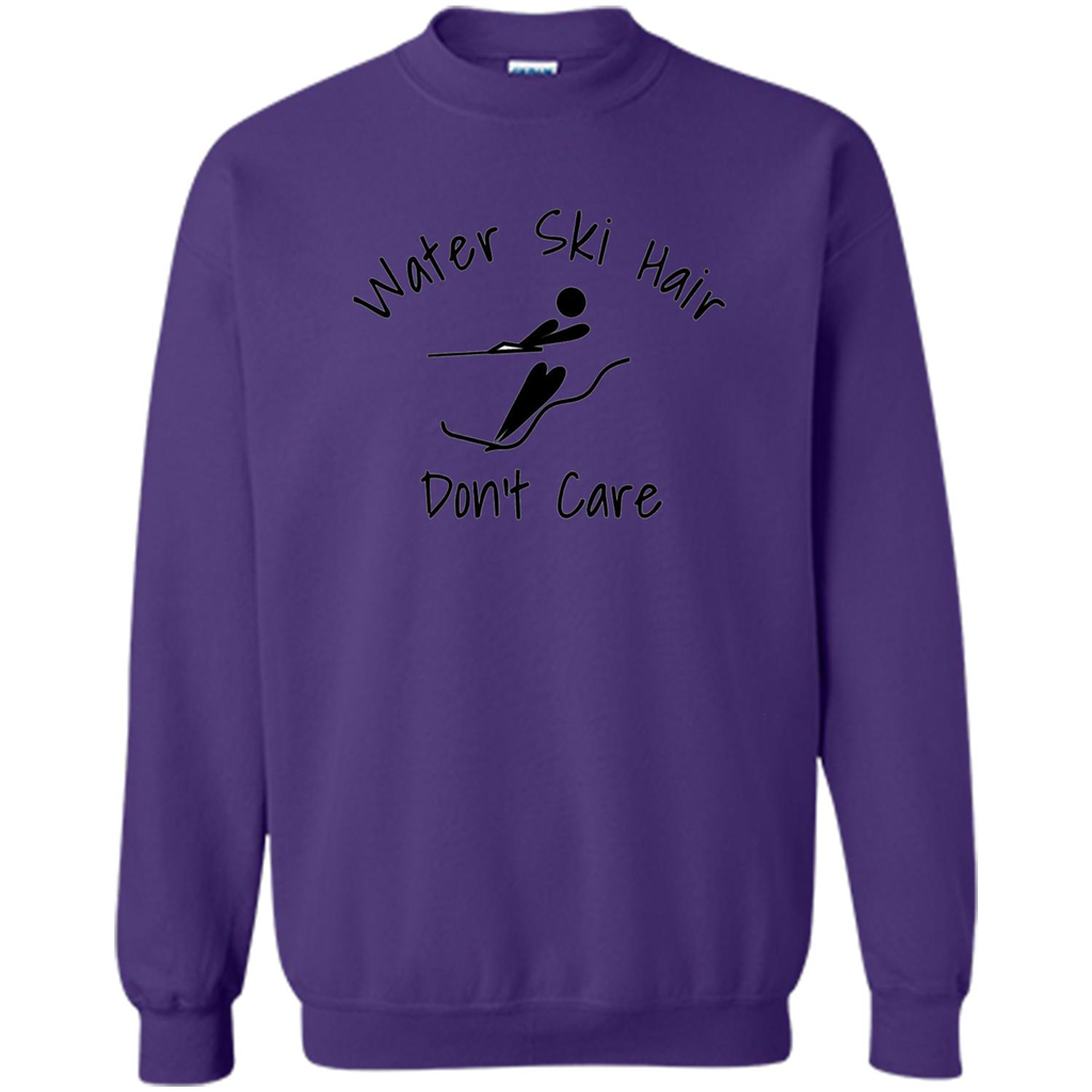 Water Ski Messy Hair Don't Care T-shirt Purple