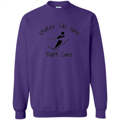 Water Ski Messy Hair Don't Care T-shirt Purple