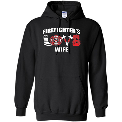 Firefighter Wife Love T-Shirt Black