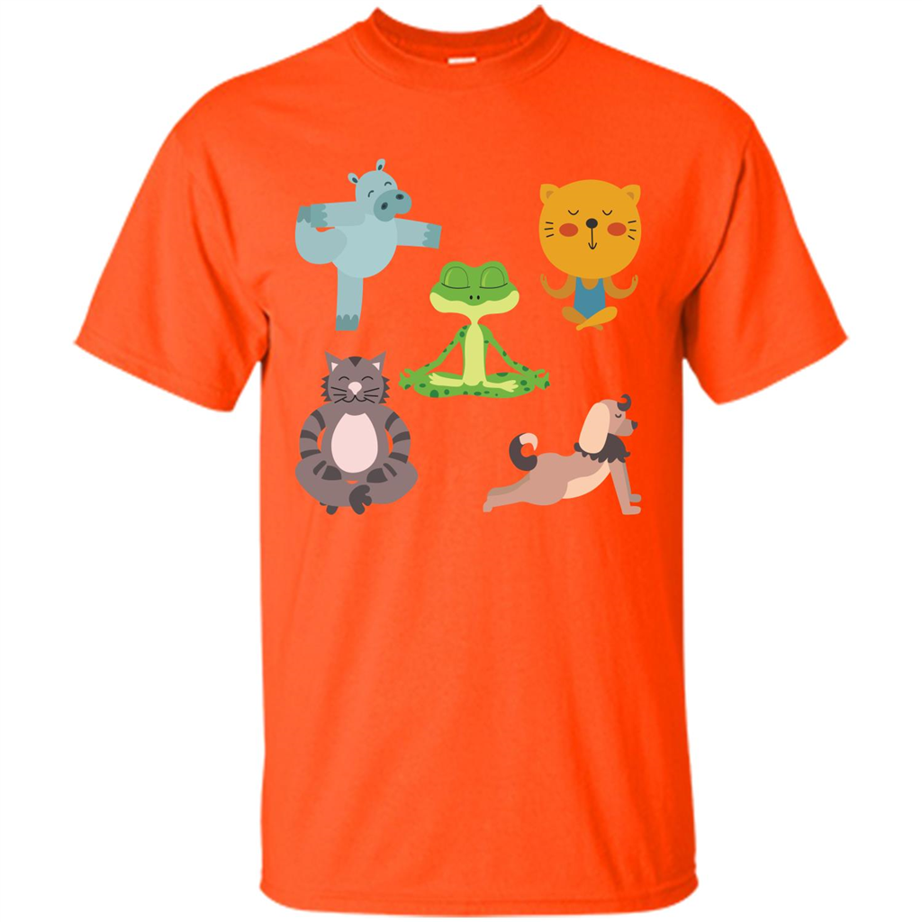 Yoga Animals T-shirt Sphynx Yoga Orange