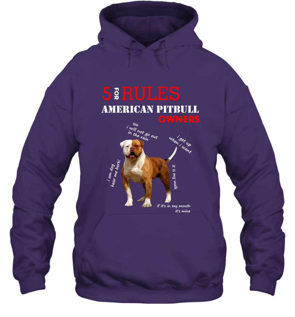 5 For Rules American Pitbull Owners Shirt Hoodie Purple