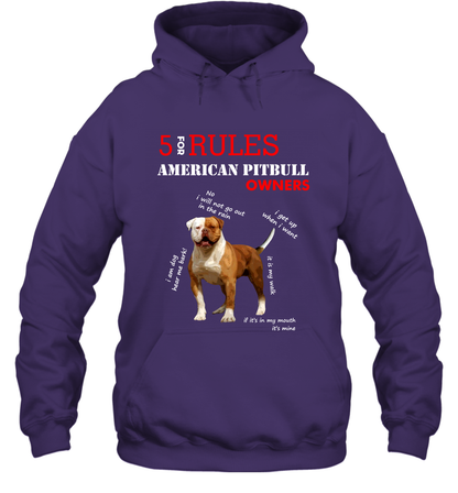 5 For Rules American Pitbull Owners Shirt Hoodie Purple